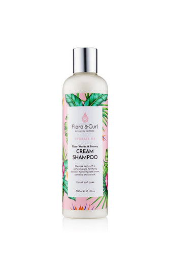 Flora & Curl Organic Rose & Honey Cream Shampoo Shampooing Crème Rose & Miel Bio 300ml - Ethnilink