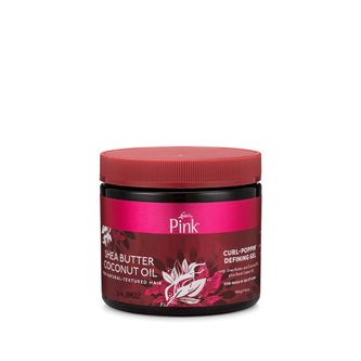 Pink Gel Définissant Curl Poppin' a l'Huile De Coco & Beurre De Karité 16oz - Ethnilink